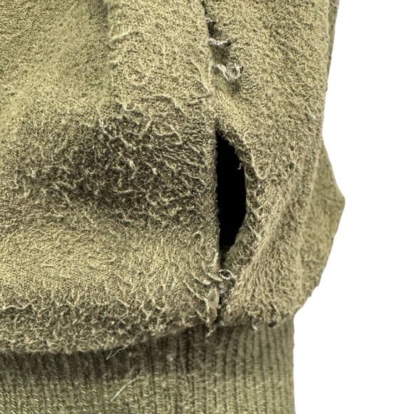 Slate & Stone Jacket Men's XL Green Lined Bomber Full Zip Faux Suede Pockets - Picture 3 of 11